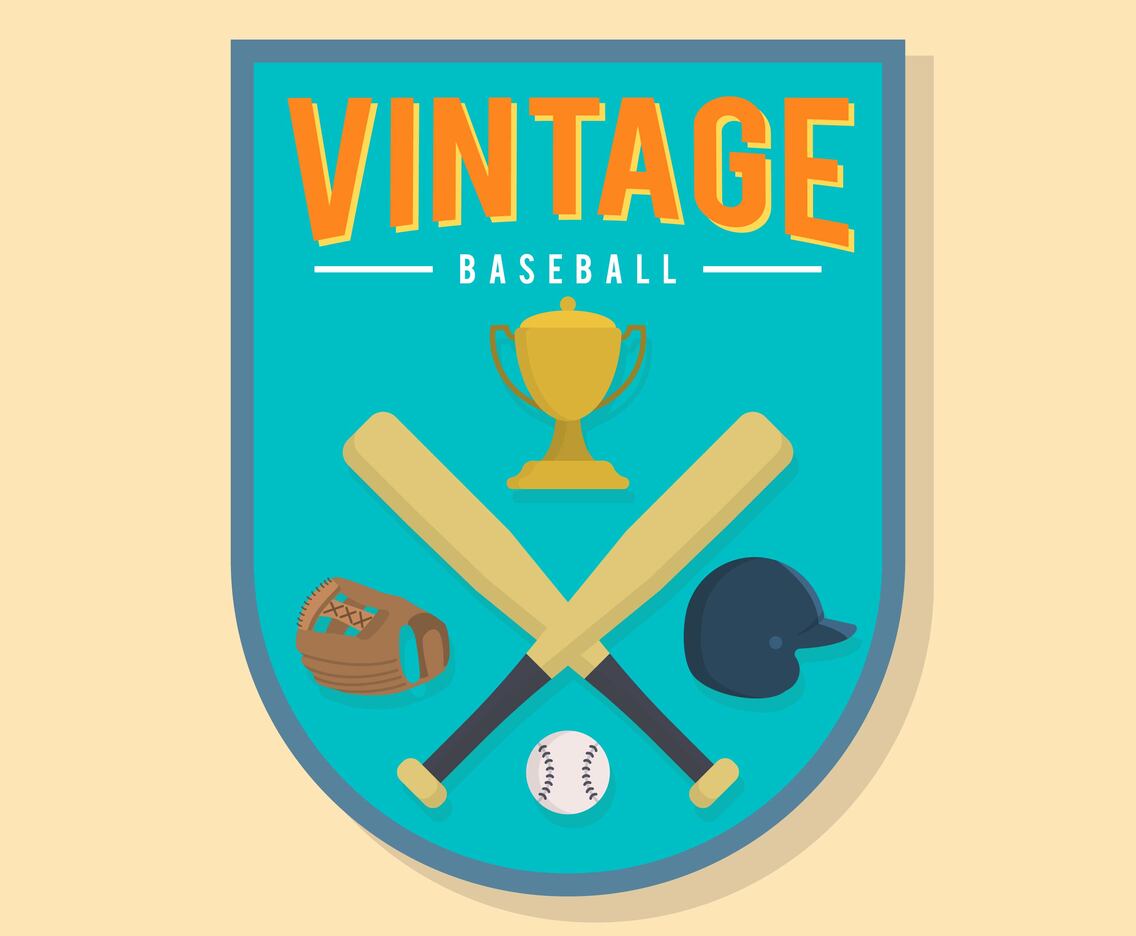 Flat Vintage Baseball Badge Vector