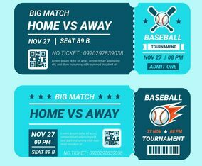 Baseball Tournament Ticket Vector