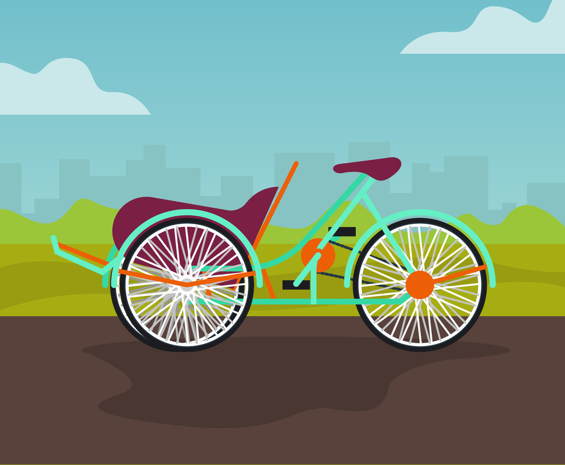 Trishaw flat vector