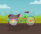 Trishaw flat vector