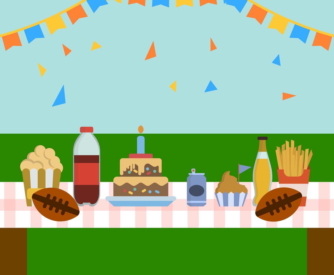 Flat Football Party Vector