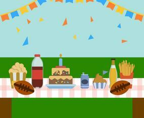 Flat Football Party Vector