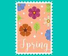 Flat Springtime Postage Vector