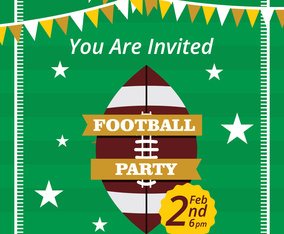 Football Party Vector Invitation
