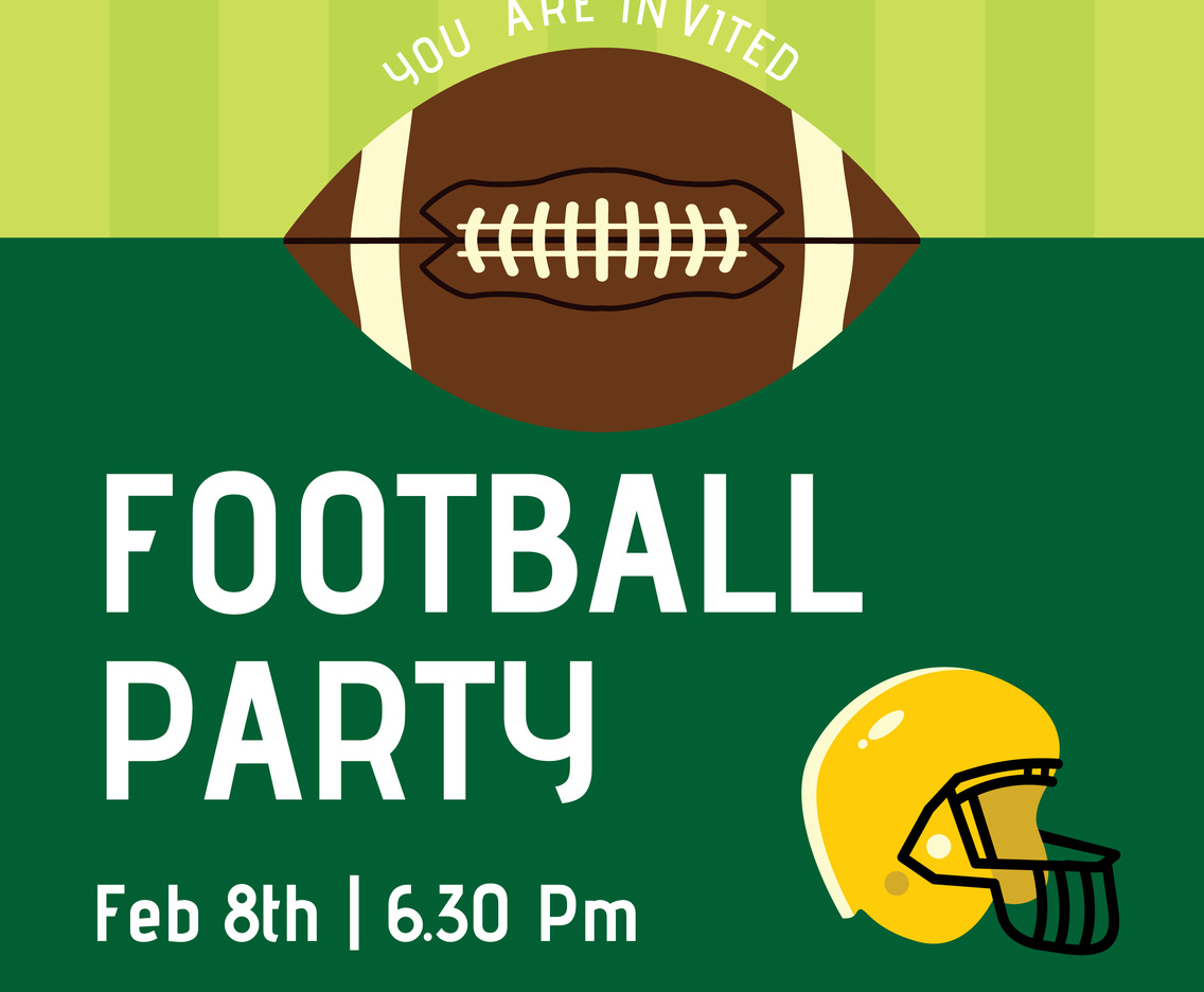 Football Party Vector Invitation