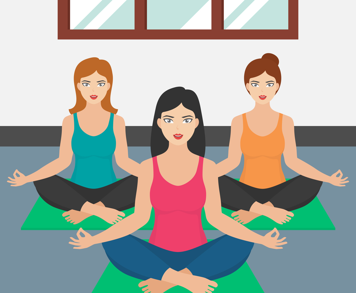 Meditating Girl Illustration