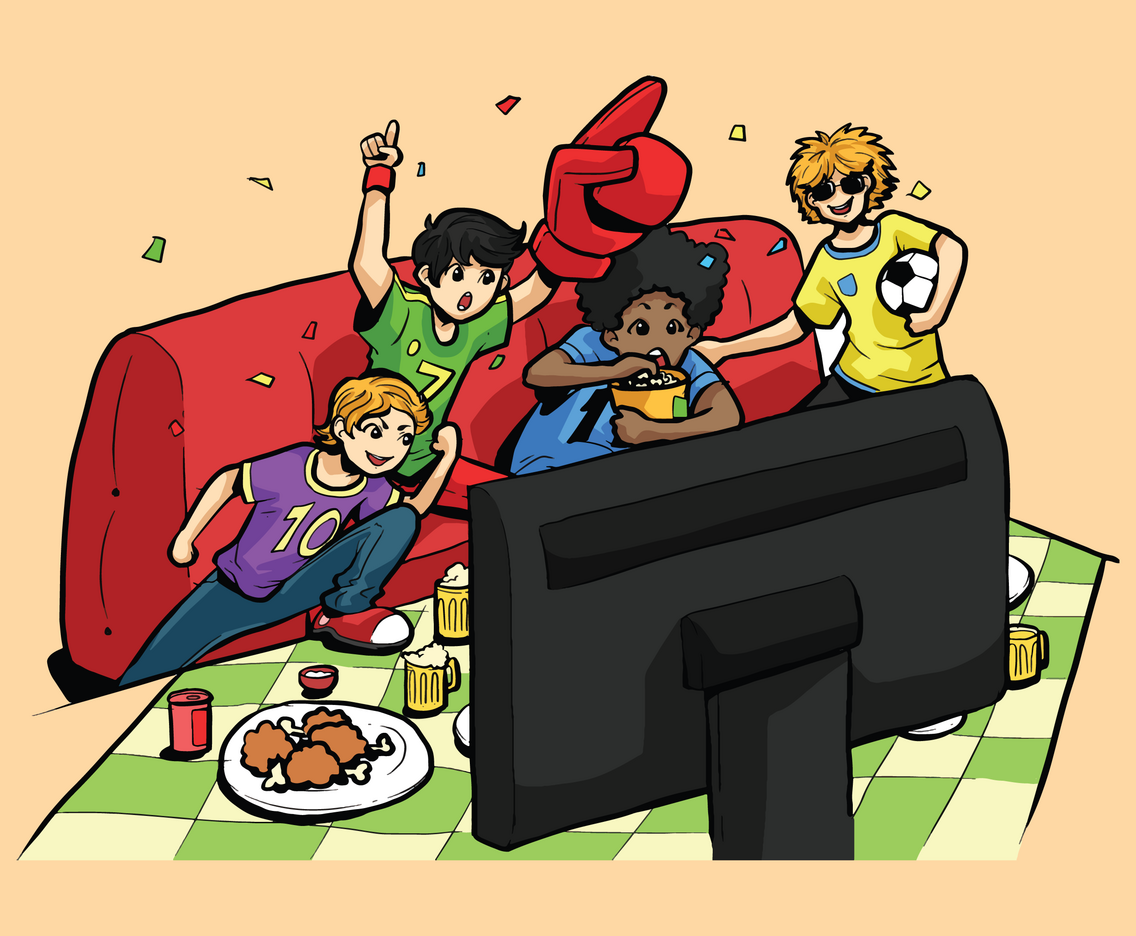 Football Party Vector Illustration