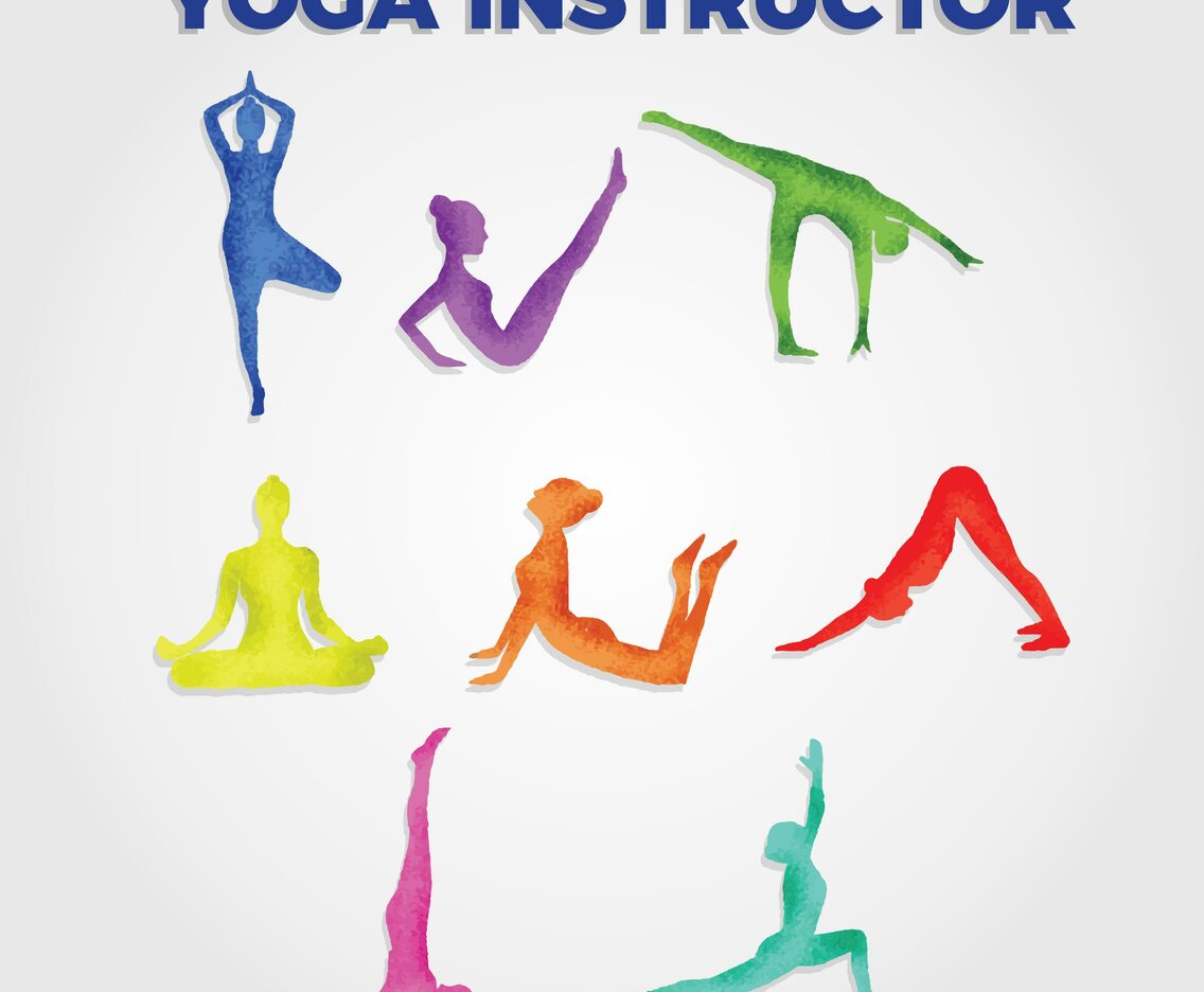 Watercolor Yoga Instructor Vector