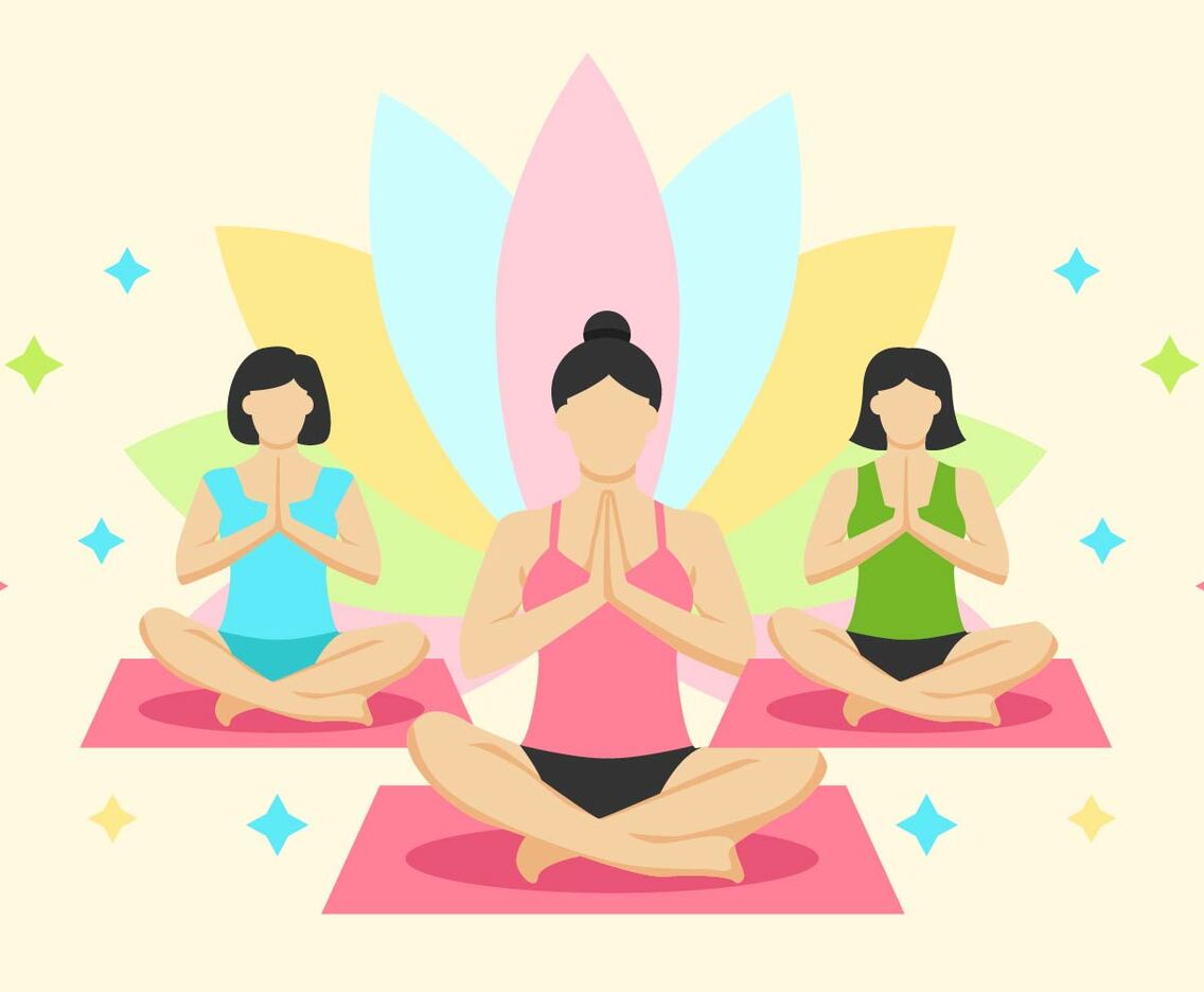 Women Yoga Class Vector