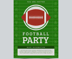 Free American Football Party Flyer Vector