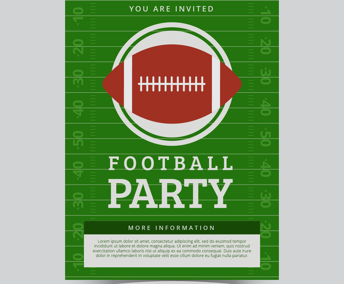 Free American Football Party Flyer Vector