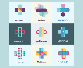 Healthcare Logo Design Elements Set