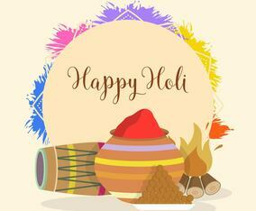 Flat Holi festival India Vector