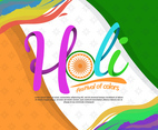 Holi Festival Of Colors Typography Vector Illustration