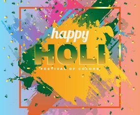 Happy Holi On Abstract Colorful Splash Background Illustration