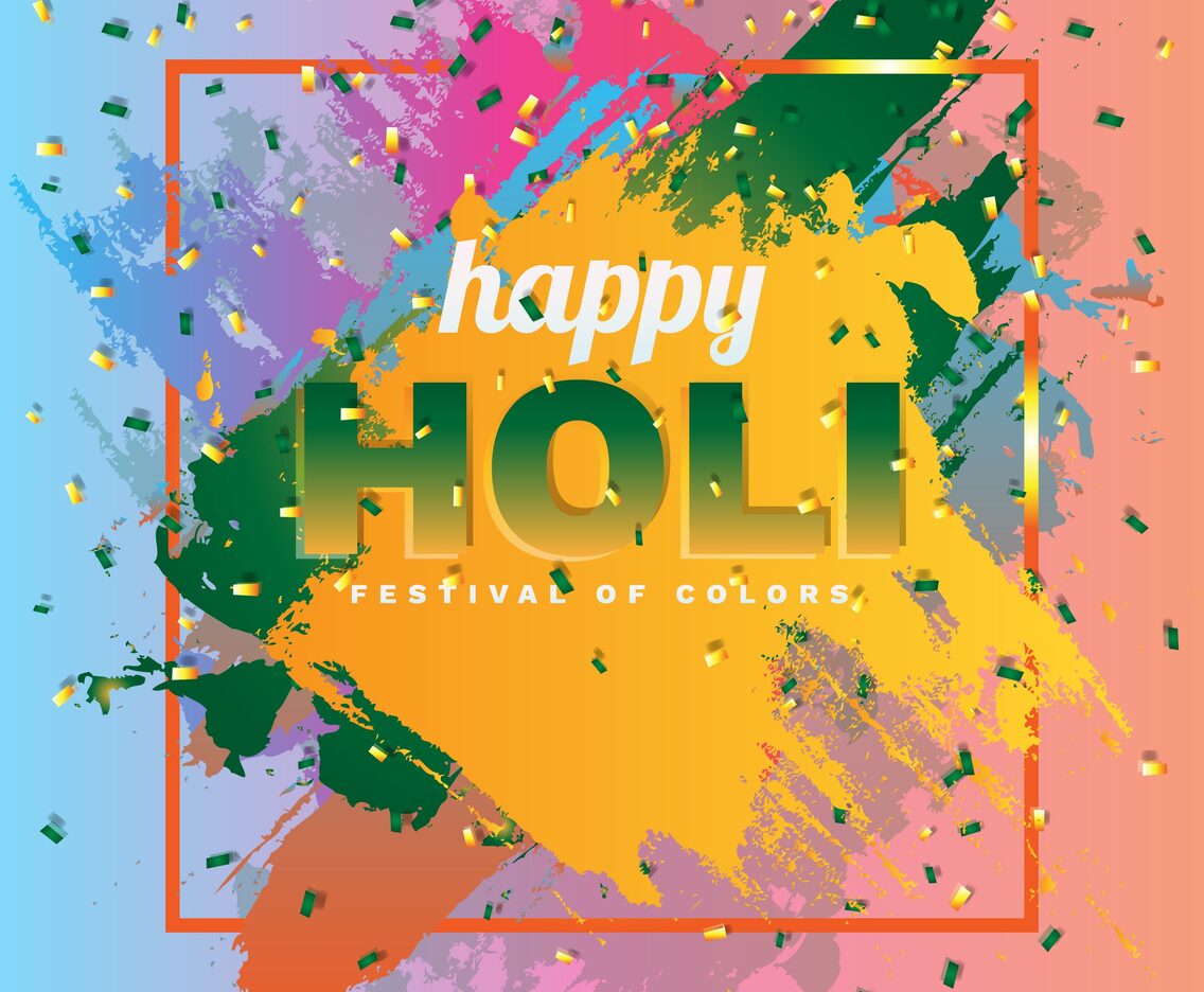 Happy Holi On Abstract Colorful Splash Background Illustration