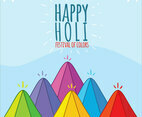 Happy Holi Festival On Blue Vector