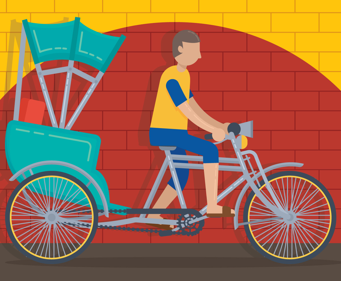 Trishaw vector