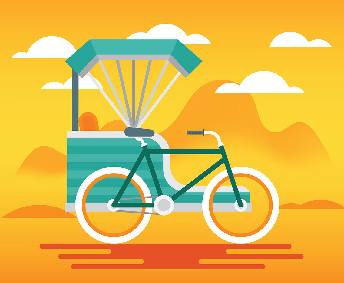 Trishaw Illustration