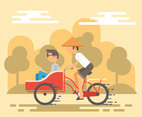 Trishaw Illustration