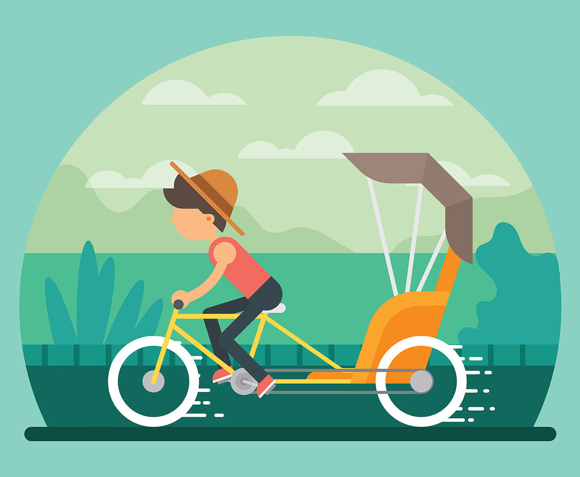 Trishaw Illustration
