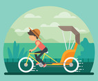 Trishaw Illustration