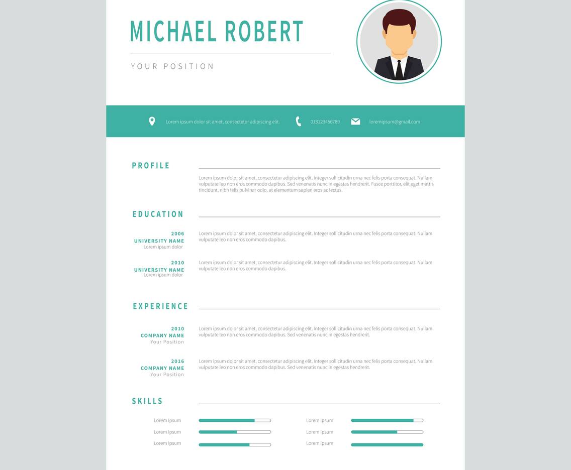 Corporate Resume Template Vector