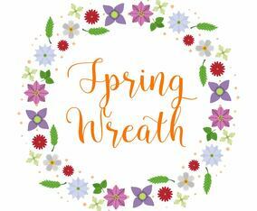 Flat  Flower Spring Wreath Vector Illustration