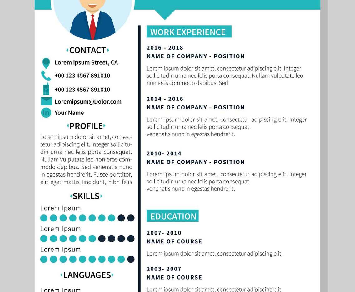 Minimalis Corporate Resume Template Illustration