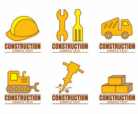 Construction Logos On White Vector