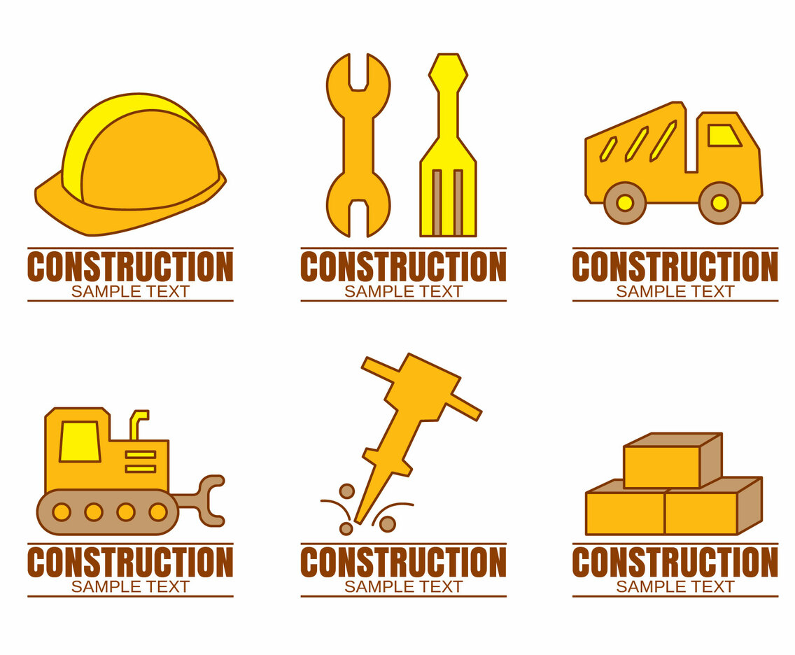 Construction Logos On White Vector