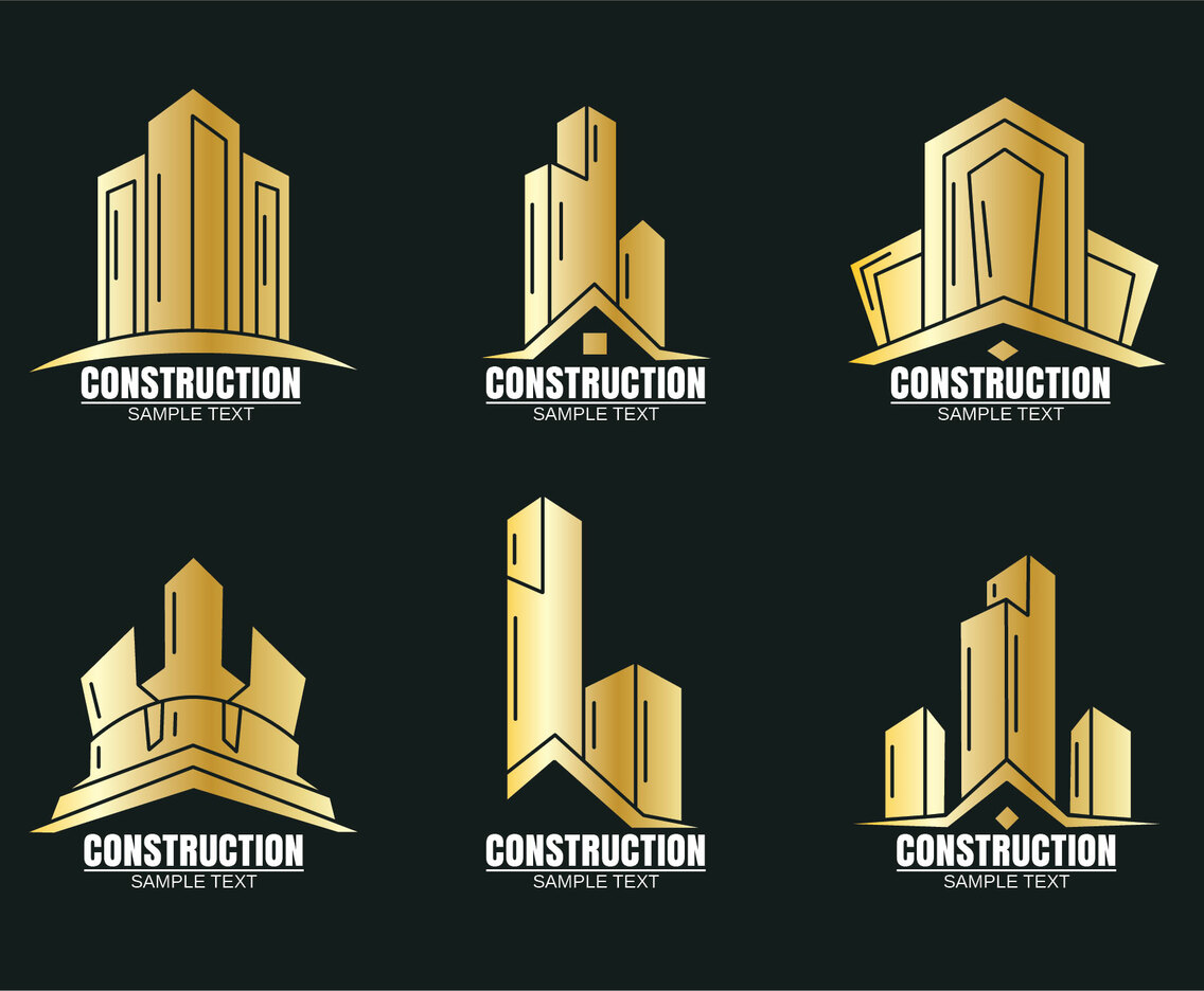 Golden Construction Logo Vector