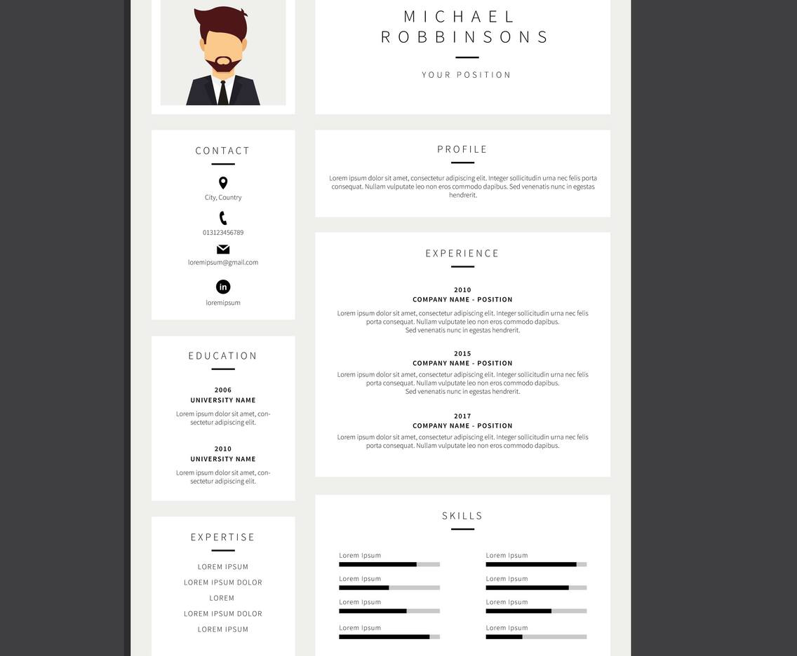 Corporate Resume Template Vector