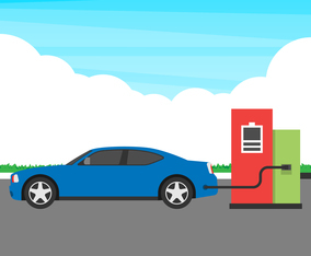 Electric Car Charging Station Concept Illustration
