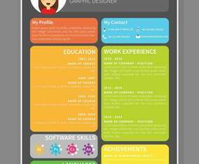 Colourfull Graphic Designer Resume Template