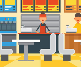 Food Court Illustration