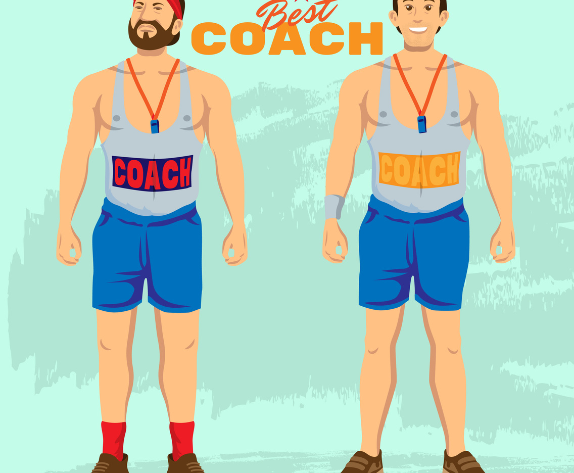 Best Sport Coach in Standing Position Illustration