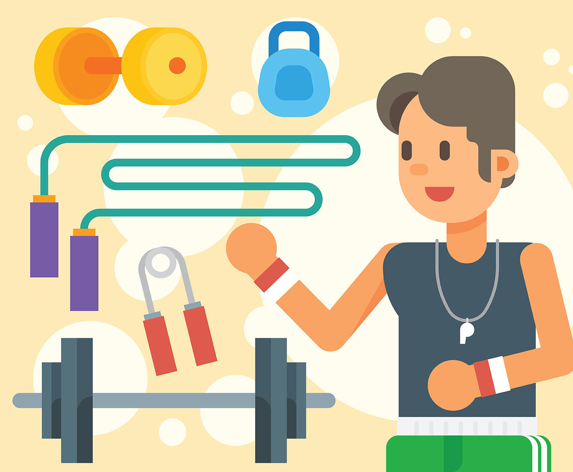 Stylish Fitness Trainer Illustration