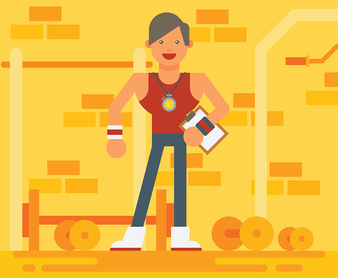Stylish Fitness Trainer Illustration