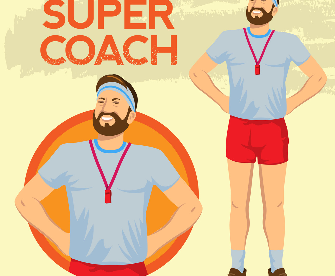 Super Proud Sport Coach in Standing Position