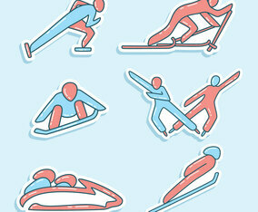 Winter Olympics Korea Sticker Vector