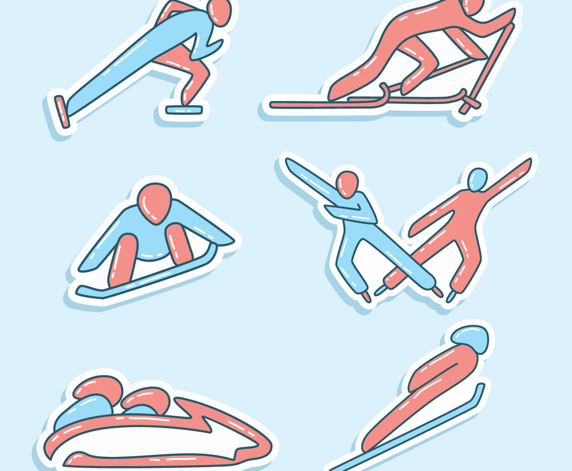 Winter Olympics Korea Sticker Vector