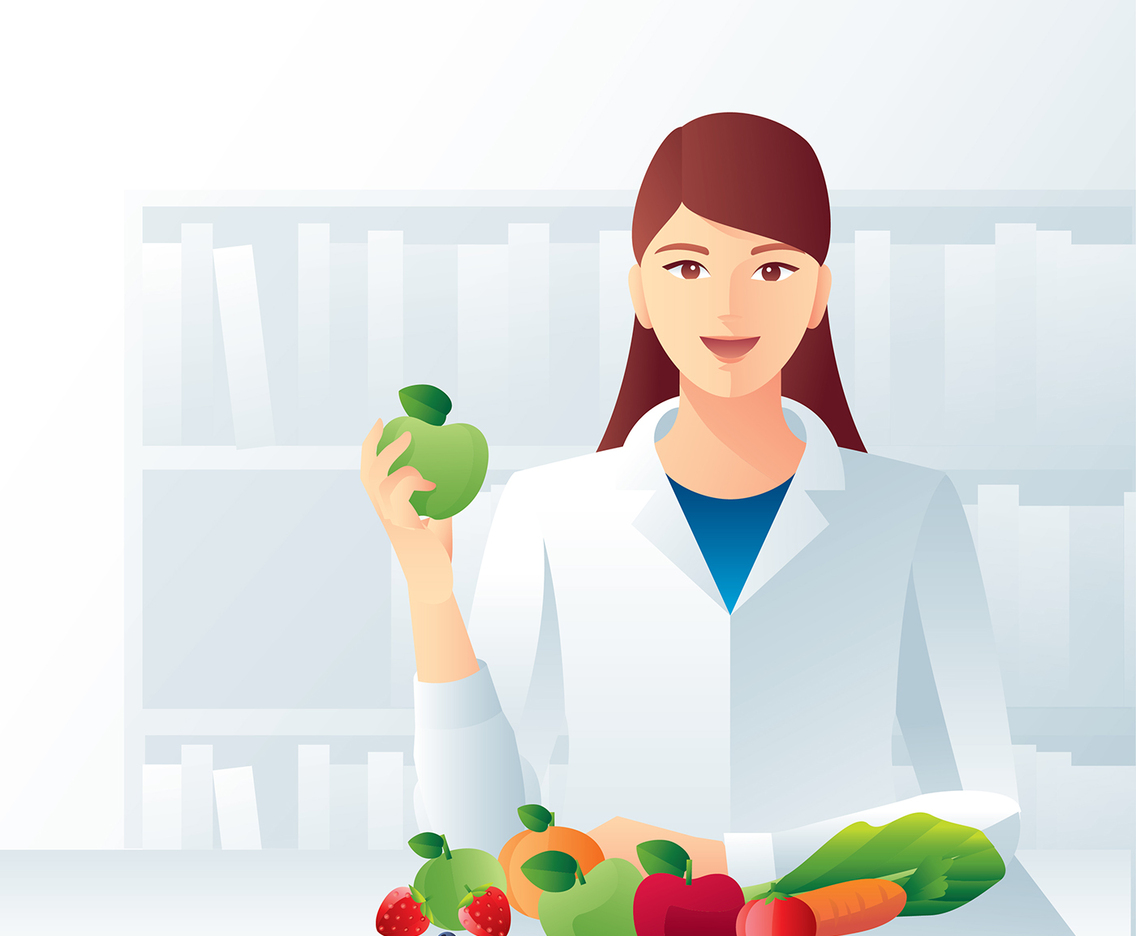 Cheerful Nutritionist Vector