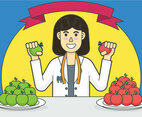 Cheerful nutritionist vector