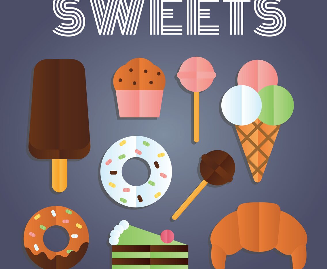 Confection and Sweets Flat Vector