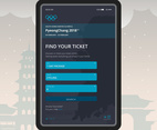 Winter Olympics Korea Illustration. PyeongChang 2018 E-Ticket Concept. Mobile Application.