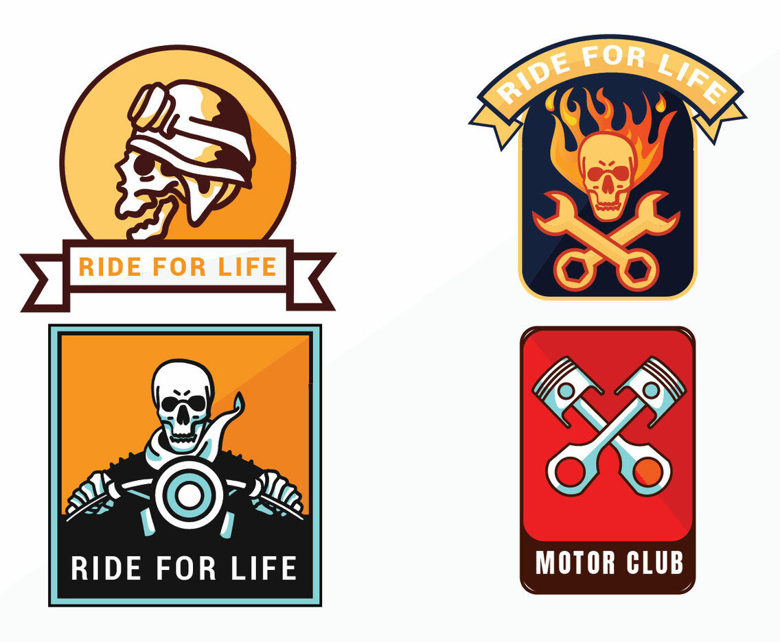 Vintage Motorcycle Emblem Vector Pack