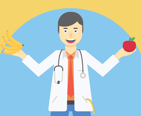 Cheerful nutritionist vector