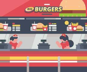 Food Court Illustration