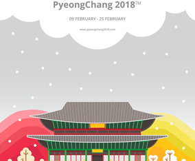 Winter Olympics Korea Illustration. PyeongChang 2018 Tagline Concept